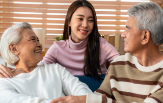 Daughter with elder parents